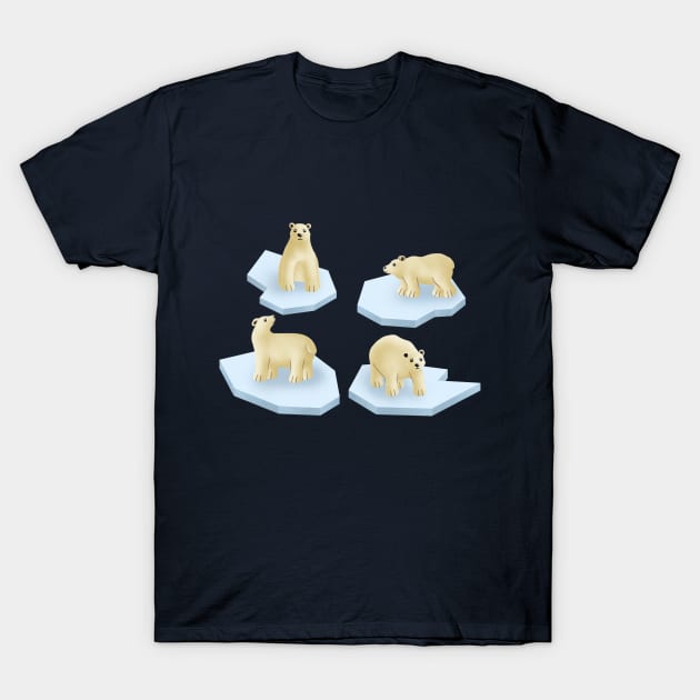 Polar bear treading on thin ice T-Shirt by CleanRain3675